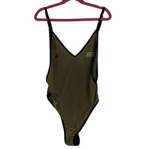 Chaser Women's M Dark Olive Lieutenant Love One-Piece Swimsuit Bathing Suit N2-5